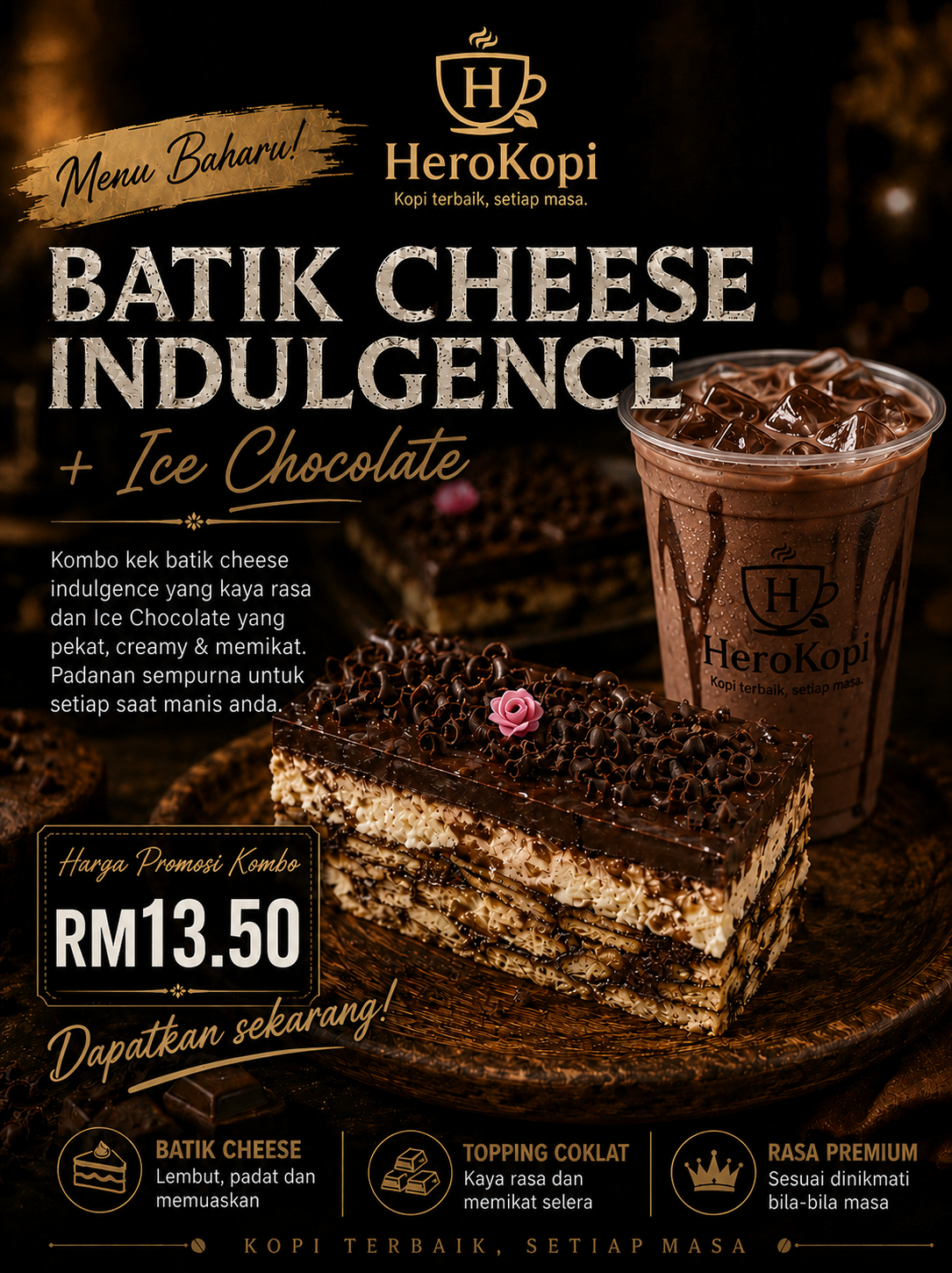 Kombo Batik Cheese Indulgence + Ice Chocolate