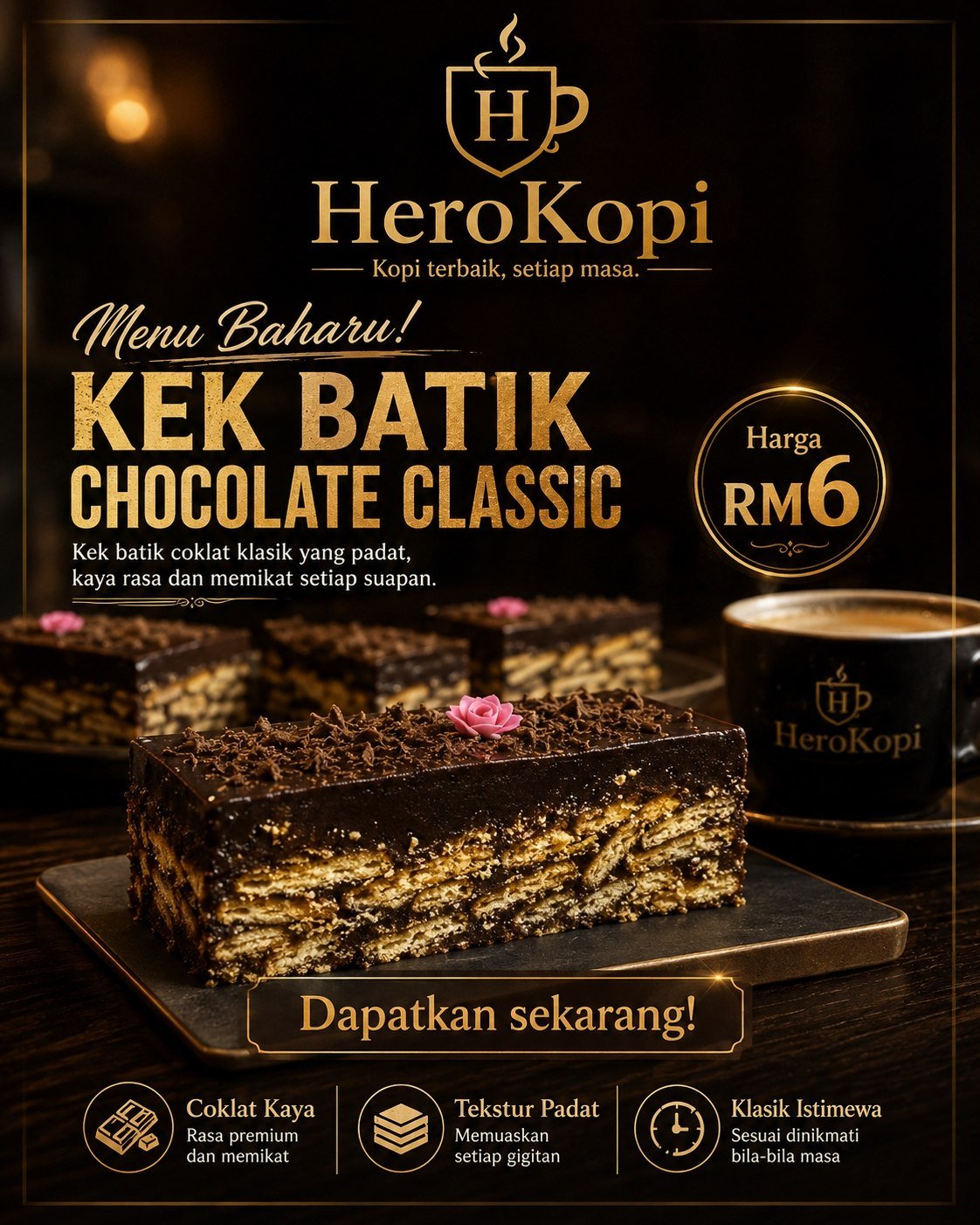 Kek Batik Coklat Klasik